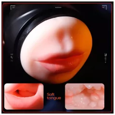 Leopard - Mund- und Kunstvagina-Penisvibrator (naturfarben)