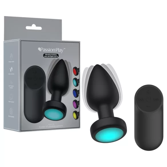 Passion Play - Analplug mit Vibrationsfunktion und LED-Beleuchtung - Größe M