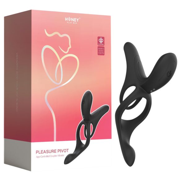 Honey Play Box Pleasure Pivot - Intelligenter Vibrationsring für Penis und Hoden (Schwarz)