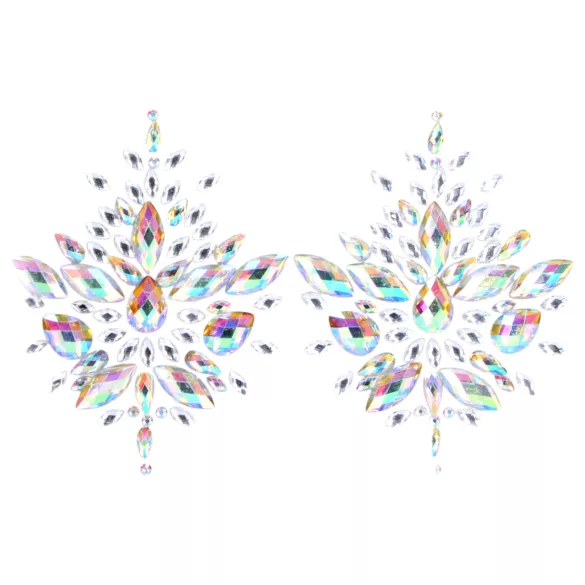 Le Désir - Glitzernde Brustaufkleber (Regenbogen)