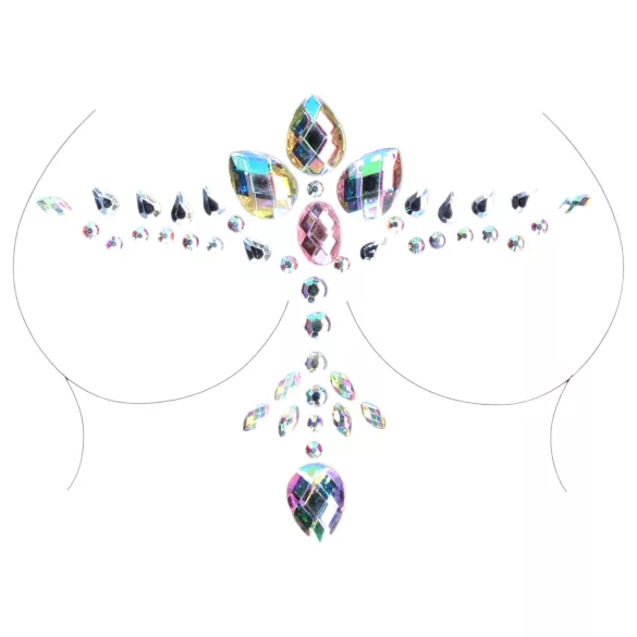 Le Désir - Glitzerndes Dekolleté-Tattoo (Regenbogen)