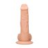 RealRock Dong 8 - naturgetreuer, realitätsnaher Dildo mit Hoden (20 cm) - hautfarben