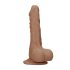 RealRock Dong 9 - naturgetreuer Dildo mit Hoden (23cm) - dunkel natur
