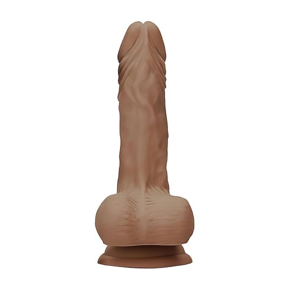 RealRock Dong 10 - Realistischer, skrotaler Dildo (25cm) - Dunkel Natur