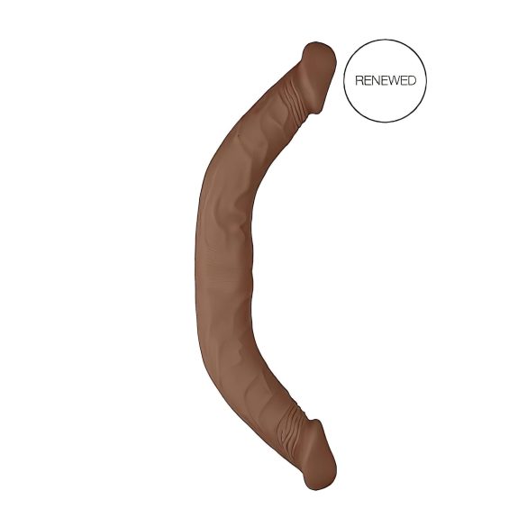 RealRock Doppel-Dildo 18 - doppelte Freude (46 cm) - dunkles Naturholz