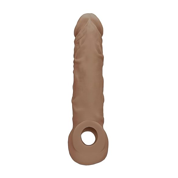 RealRock Penis Sleeve 8 - Penishülle (21cm) - dunkler Naturton
