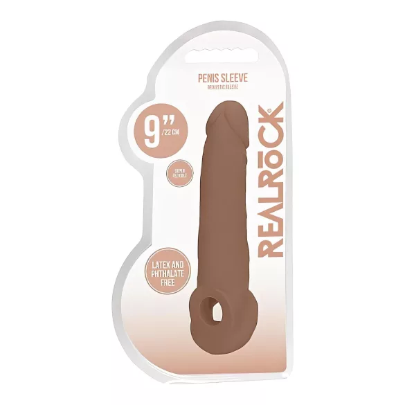 RealRock Penishülle 9 - dunkel natur, 21,5 cm