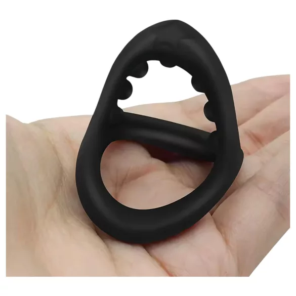 Penis- und Hodenring mit Noppenoberfläche (schwarz)