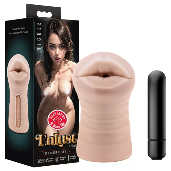 Enlust Nicole - Vibrations-Mundgerät mit KI-Bildern (natur)