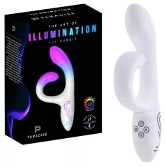   Paradise Illumination - leuchtender Vibrator mit Klitorisstimulationsarm (weiß)