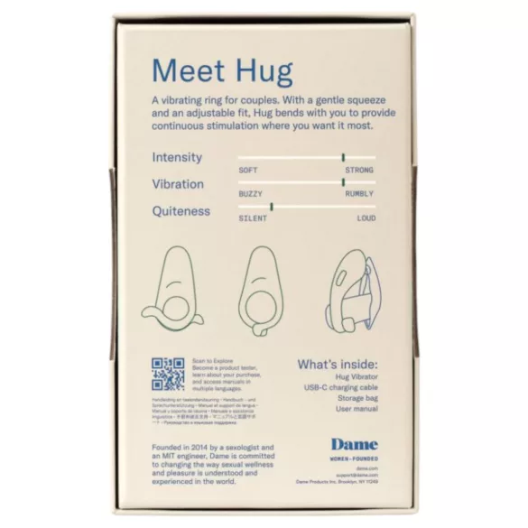 Dame Hug - verstellbarer Vibrations-Penisring (grün)