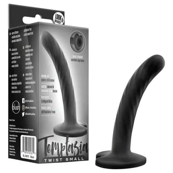 Temptasia Twist Small - Dildo mit Saugnapf, gedreht (schwarz)