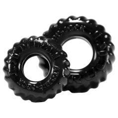 OXBALLS - geripptes Penisring-Set (schwarz)
