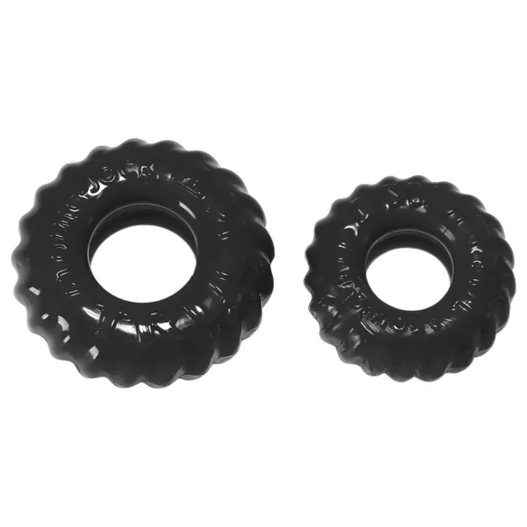 OXBALLS - geripptes Penisring-Set (schwarz)