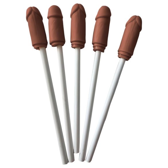 Diverty - Bleistift mit Penisaufsatz (braun) - 5 Stk.
