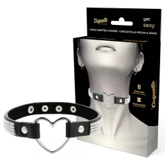 Coquette - Strass-Choker mit Herzanhänger (schwarz)
