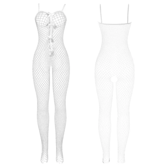 Subblime 951740 - verspielter, pikanter Netz-Overall mit Schleife (weiß) - S-L