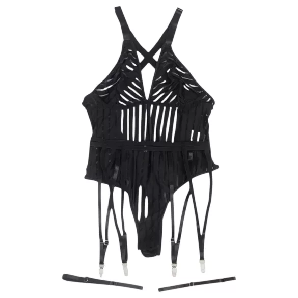 Subblime 954147 - gestreifter Body-Set - (schwarz) - L/XL