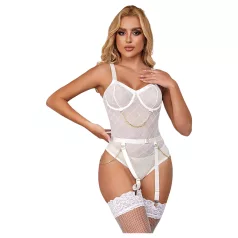   Subblime 954291 - Kettenhemd, transparentes Body-Set - Weiß (L-XL)