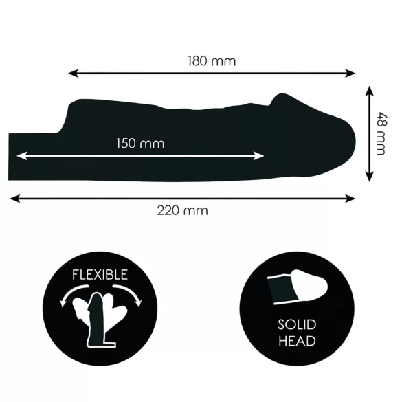 Addicted Toys - Penis-Manschette mit Hodenring - 27 cm (transparent)