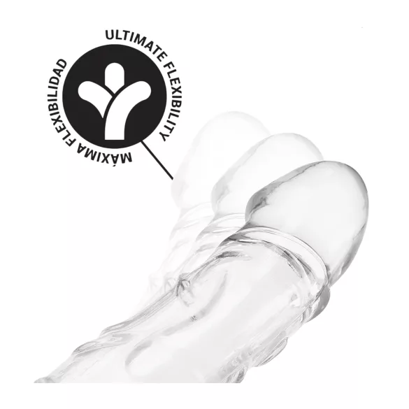 Addicted Toys - Penis-Manschette mit Hodenring - 27 cm (transparent)