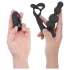Addicted Toys - rotierender Analdildo mit Penisring (schwarz)