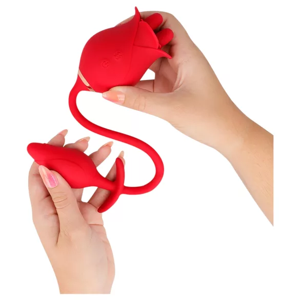 Intense Melanie - 2in1 Beweglicher Zungenklitoris-Stimulator Vibrator (Rot)