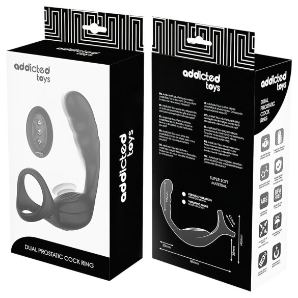 Addicted Toys - Analvibrator mit Penis- und Hodenring (schwarz)