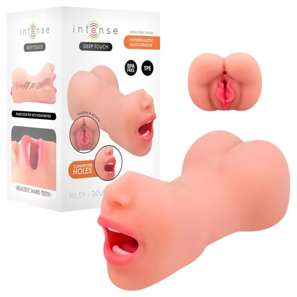 Intense Deep Touch Riley - lebensechtes Mund- und Vaginalmasturbator (natur)