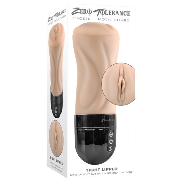 Zero Tolerance Tight Lipped - vibrierende Saugliebespuppe (natur)