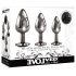 Evolved Black Gem - Metall-Analdildo-Set mit schwarzem Stein (Silber)