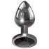 Evolved Black Gem - Metall-Analdildo-Set mit schwarzem Stein (Silber)