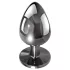 Evolved Black Gem - Metall Analdildo-Set mit schwarzem Stein (Silber)