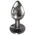 Evolved Black Gem - Metall-Analdildo-Set mit schwarzem Stein (Silber)