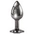 Evolved Black Gem - Metall-Analdildo-Set mit schwarzem Stein (Silber)