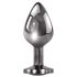 Evolved Black Gem - Metall-Analdildo-Set mit schwarzem Stein (Silber)