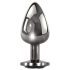 Evolved Black Gem - Metall-Analdildo-Set mit schwarzem Stein (Silber)