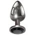 Evolved Black Gem - Metall-Analdildo-Set mit schwarzem Stein (Silber)