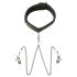 Sei Mio - Halsband & Brustwarzenklemmen (schwarz)