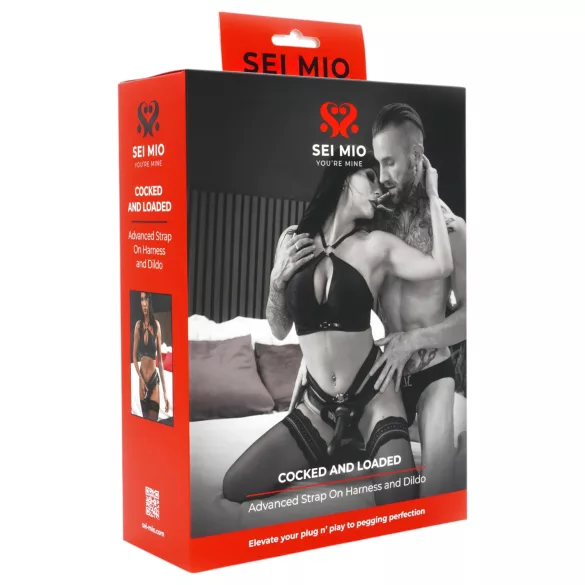 Sei Mio - Strap-on Dildo mit Harness - 15 cm (schwarz)