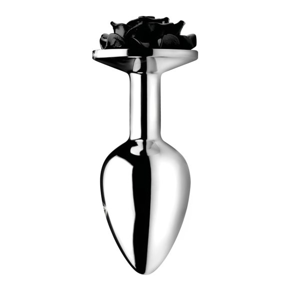 Booty Sparks Black Rose - Aluminium Analplug (silber-schwarz)