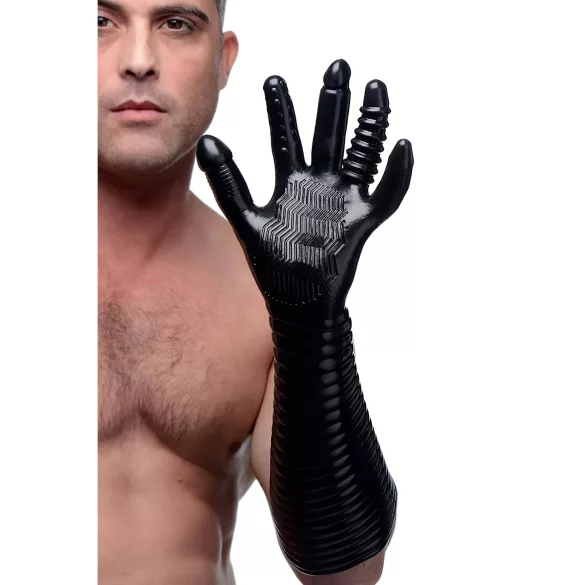 Pleasure Fister - texturierte Fisting-Handschuhe (schwarz)