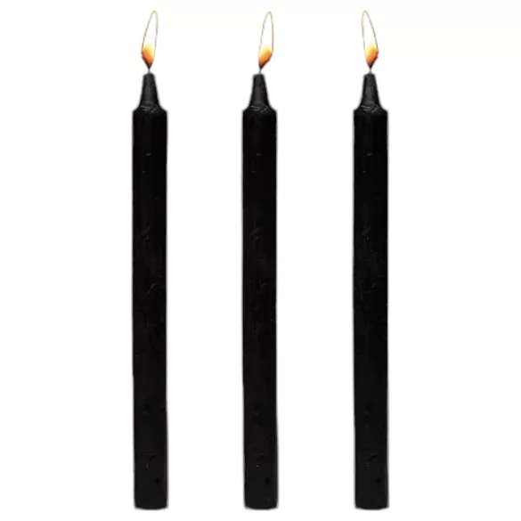 Dark Dippers Fetish - Set aus Körperkerzen aus Paraffin (schwarz, 3 Stk.)