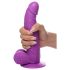 XR Brands POP - Haftfuß-Dildo mit Hoden - 19 cm (Lila)