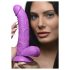 XR Brands POP - Haftfuß-Dildo mit Hoden - 19 cm (Lila)