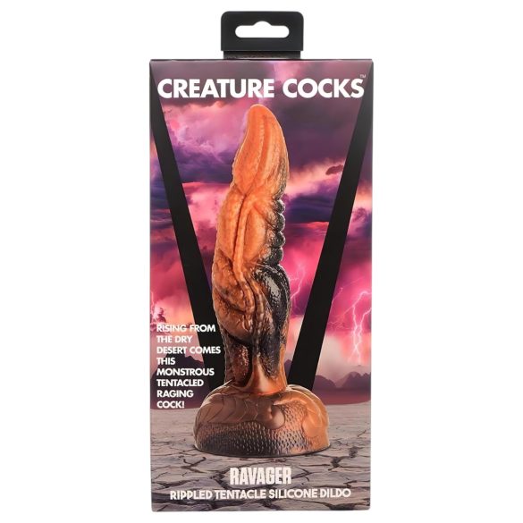 Creature Cocks Ravager - texturierter Silikon-Dildo - 20cm (orange)
