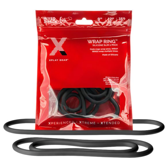 Perfect Fit Slim Wrap - Dünner Penisring Set - Schwarz (3 Stk)
