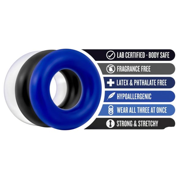 Stay Hard - Penisring-Set - 3 Stück (bunt)