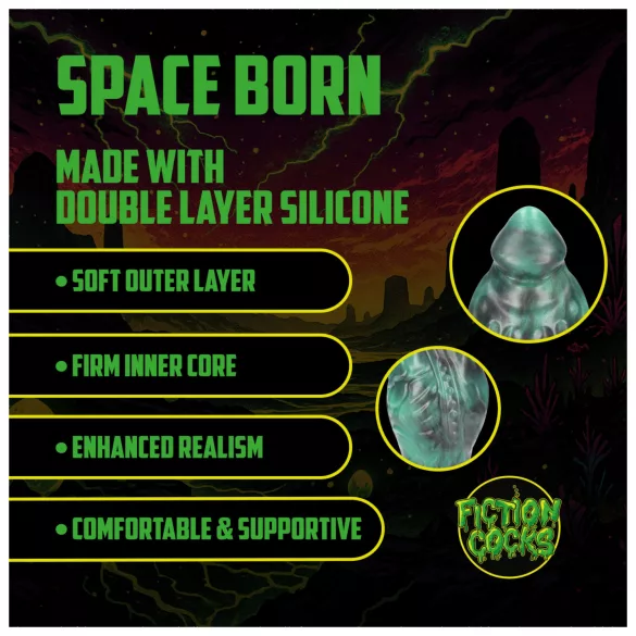 Autsch! Space Born - Silikon-Analplug (grün-schwarz)