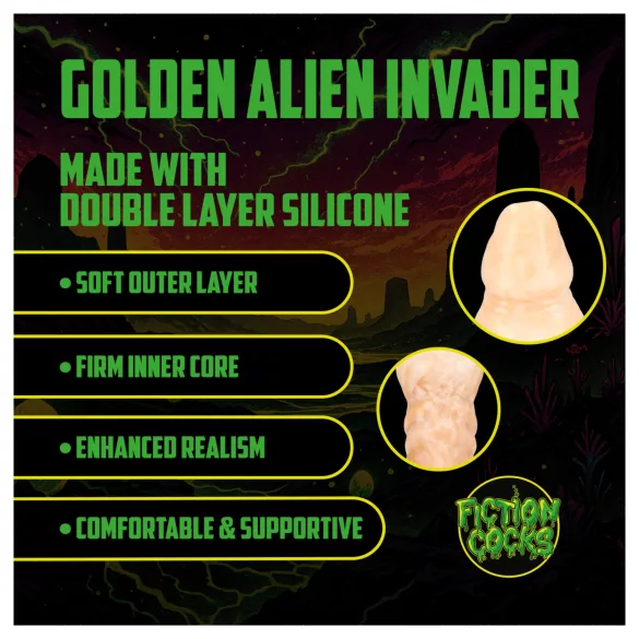 Autsch! Golden Alien Invader - Silikon-Fantasiedildo (gold)